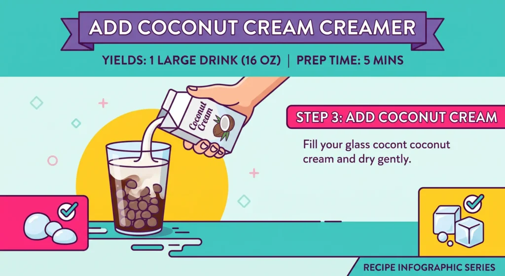 coconut cream and raspberry syrup ingredients for raspberry dream recipe